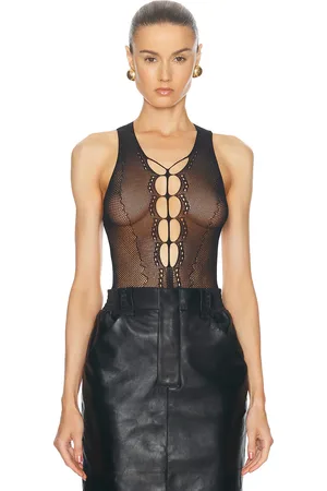 Saint Laurent Cut Out Bodysuit in Black
