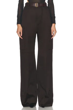 Saint Laurent Wide Leg Pant in Brown