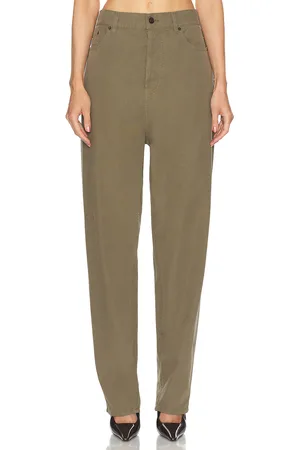 Saint Laurent Straight Leg Trouser in Olive