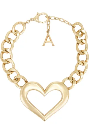 AREA Heart Chain Necklace in Metallic