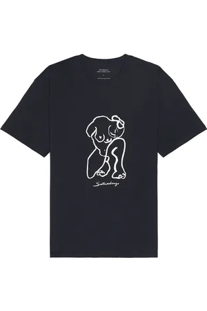 Saturdays NYC Philippine Relaxed Fit Short Sleeve Tee in Navy