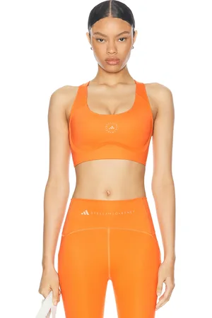 adidas Truepurpose Power Impact Training Medium Support Sports Bra in Orange