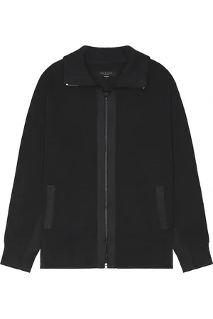 RAG&BONE Washed Dexter Andrew Zip Sweater in Black