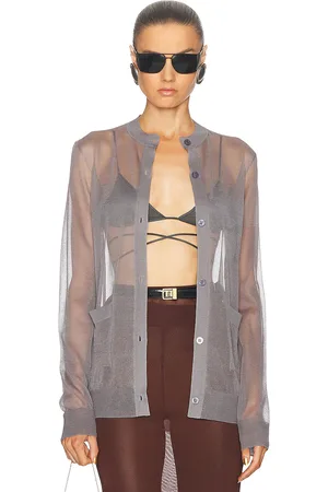 Saint Laurent Sheer Cardigan in Grey