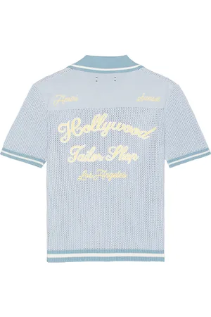 AMIRI Tailoring Crochet Shirt in Baby Blue