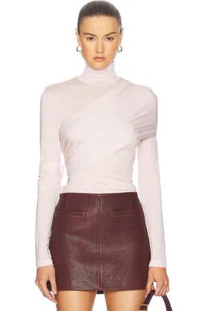 Helmut Lang Turtleneck Wrap Top in Pink