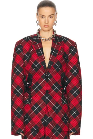 Jean Paul Gaultier Tartan Tailored Jacket in Red