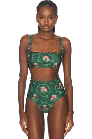 Agua by Agua Bendita Olmo Bikini Top in Multicolor in Green