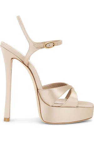 Saint Laurent Arancha Sandal in Metallic Neutral
