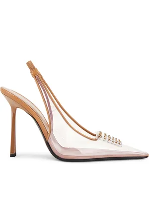 Saint Laurent Stone Slingback Pump in Tan