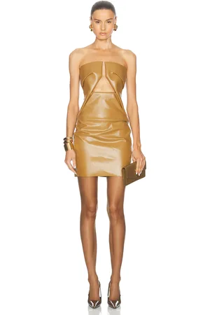 Rick Owens Abito Prong Mini Dress in Tan