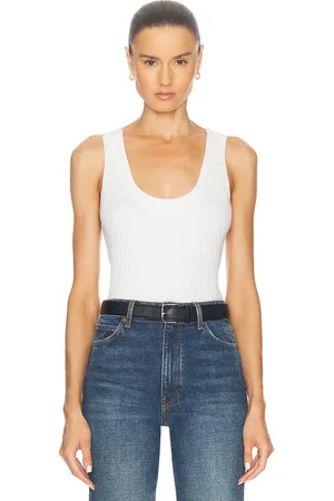 ENZA COSTA Cashmere Cotton Pointelle Knit Tank Top in