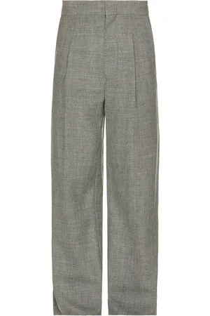 FEAR OF GOD Single Pleat Wide Leg Trousers in Grey