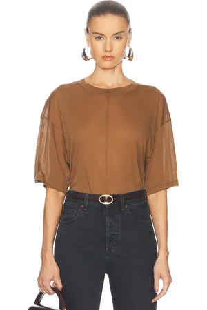 Saint Laurent Short Sleeve T-shirt in Brown
