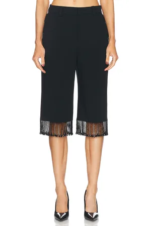 Mach & Mach Crystal Fringe Long Shorts in