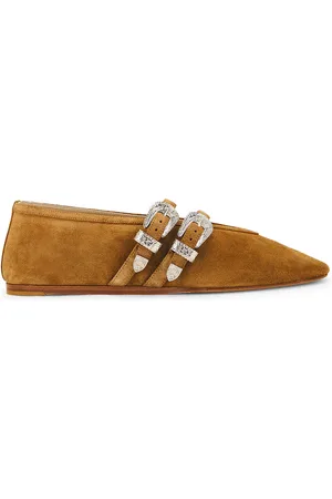 Le Monde Beryl Claudia Western Buckle Ballet Slipper in Brown