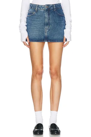 Ami Mini Skirt in Denim-Medium
