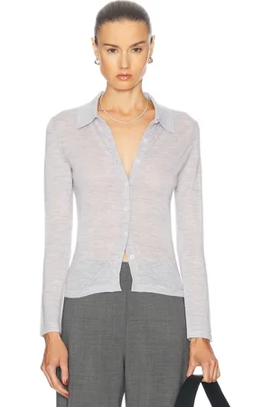 Guest In Residence Long Sleeve Cashmere Shirt in Grey