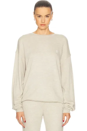 ÉTERNE Oversized Crewneck Sweatshirt in Beige