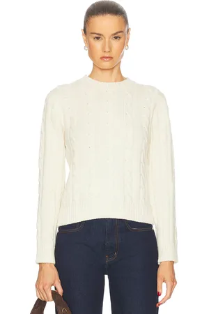&Daughter Cable Crewneck Sweater in Ivory