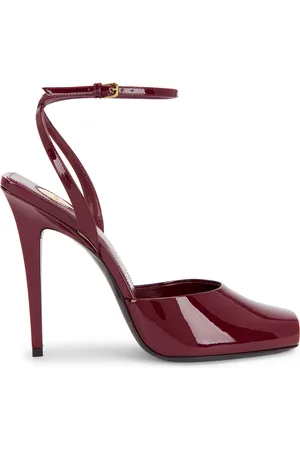 Saint Laurent Orhand Peep Toe Pump in Wine