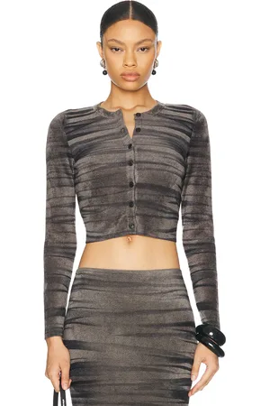 Alexander Wang Cropped Cardigan in Grey