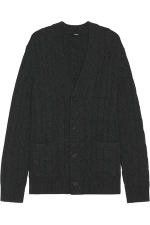 THEORY Cable Knit Cardigan in Grey