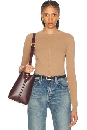 Saint Laurent Crewneck Sweater in Tan