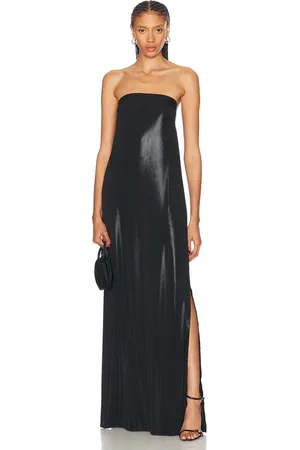 Norma Kamali Strapless Tailored Side Slit Gown in