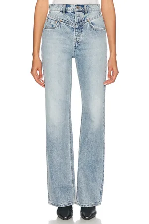 GRLFRND Katya Seamed Loose Wide Leg in Denim-Light