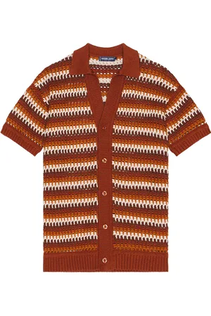 Frescobol Carioca Pinto Crochet Shirt in Brown