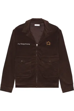 Pop Trading Company Full Zip Jacket in Brown