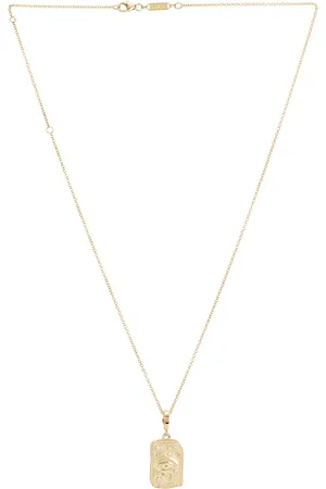 Azlee Guardian Medium Relic Coin Necklace in Metallic Gold