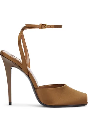 Saint Laurent Orhand Peep Toe Pump in Rust