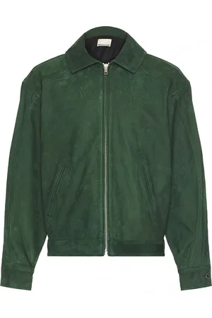MIMCHIK Suede Tall Boy Jacket in Green in Green