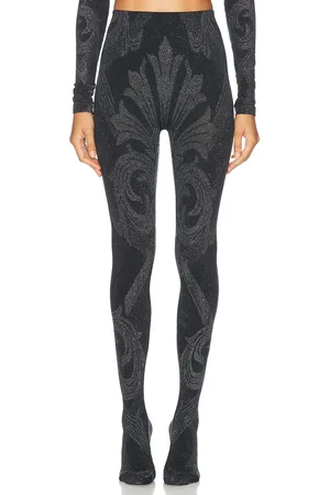 Wolford X Etro Metallic Jacquard Tights in Black