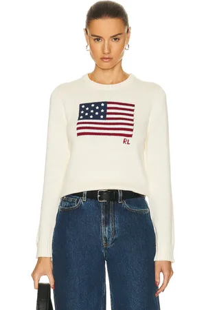 Ralph Lauren Flag Long Sleeve Pullover Sweater in