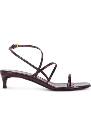 Khaite Loop Kitten Heel Sandal in Wine