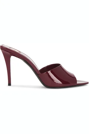 Saint Laurent Giqua Mule Sandal in Wine