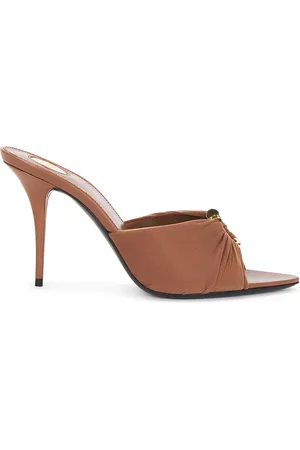 Saint Laurent Gippy Mule Sandal in Brown