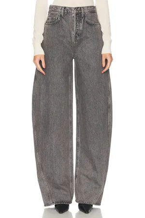 GRLFRND X Emily Gemma Paola Barrel Leg Jean in Grey