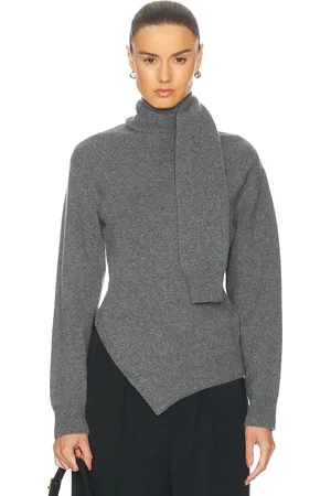 Rohe Twisted Scarf Sweater in Grey