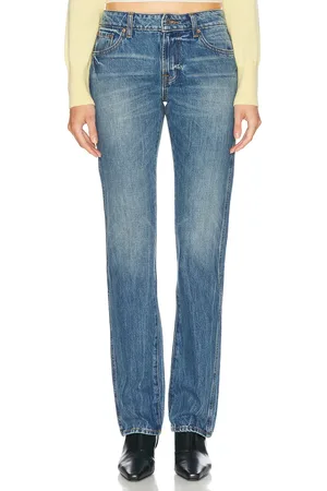 GRLFRND Isabel Low Rise Straight in Denim-Medium