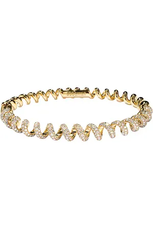 Boochier Slinkee Diamond Bangle Bracelet in Metallic Gold