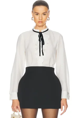 Frame Tie Ruffle Blouse in