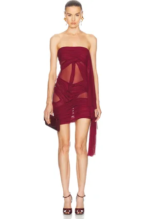 DI PETSA Wetlook Strapless Mini Dress in