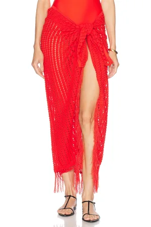 Simkhai Thyri Fringe Trim Parreo in Red