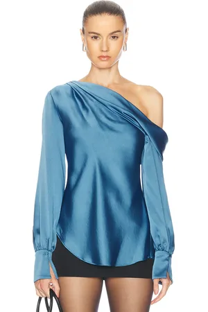 Simkhai Alice One Shoulder Top in Blue