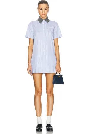 Miu Miu Mini Button Up Dress in Baby Blue