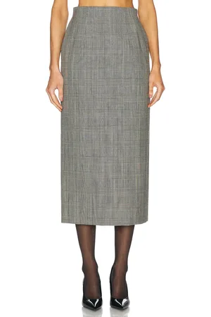 WARDROBE.NYC Contour Midi Skirt in Grey